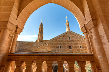 Deyrulzafaran Monastery, with its domes, arched columns, wooden handicrafts, interior and exterior...