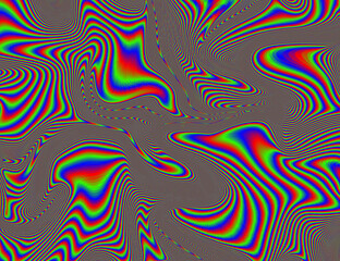 Trippy Psychedelic Rainbow Background Glitch LSD Colorful Wallpaper. 60s Abstract Hypnotic Illusion. Hippie Retro Texture. hallucinations