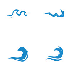 Water wave icon vector