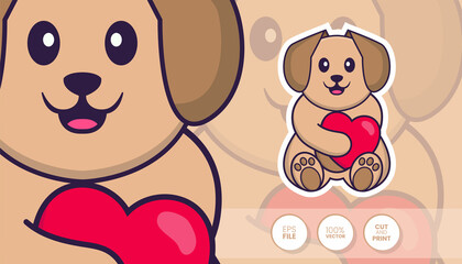 Fototapeta premium Hand drawn illustration of Cute dog. Cartoon character concept - Stickers