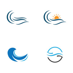 Naklejka premium Water wave icon vector
