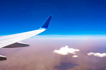 Nice view from the airplane window. Traveling concept.