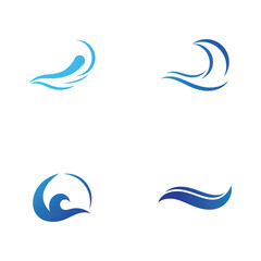 Water wave icon vector