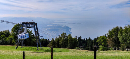 Pfänder cable car over Bregenz, Lake Constance, Austria