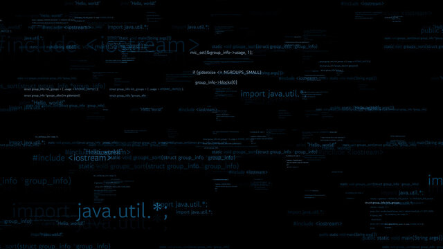 Visionary programming and coding of future software . 3D rendering computer graphic .