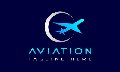 Air Jet Sky Aviation Logo Design Vector Icon Illustrations.