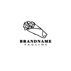 sandwich cartoon logo icon design creative black isolated vector illustration