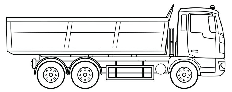 Dump truck - vector illustration of a vehicle.