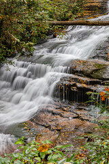 Fototapeta na wymiar Camp Creek Waterfall after heavy rain in autumn