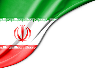 Iran flag. 3d illustration. with white background space for text.