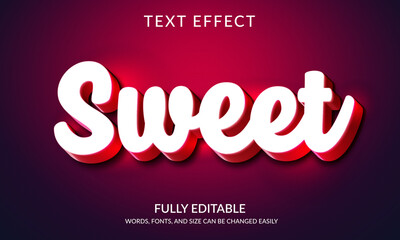 Creative Editable Text Effect Sweet and 3d style vector