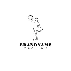 cheerleader logo cartoon icon design template isolated vector illustration