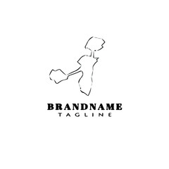 cheerleader logo cartoon icon design template black isolated illustration