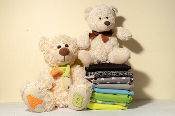 Cloth Diapers with Stuffed Animals