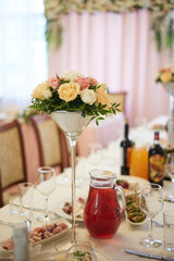 flower-decorated wedding table