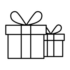 Gift Box icon. Gift box with ribbon line icon, outline vector sign.