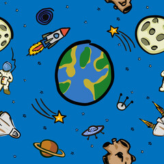 Pattern - Children's space theme