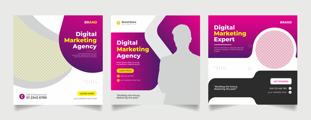 Digital marketing modern banner design template Bundle 