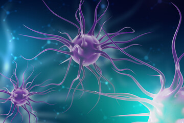 3d rendering Virus bacteria cells background
