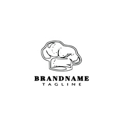 chef hat logo cartoon design icon template black isolated vector illustration