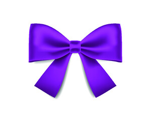 Violet bow isolated on a white background