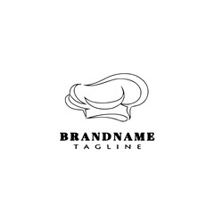 chef hat logo cartoon design icon template black simple vector illustration
