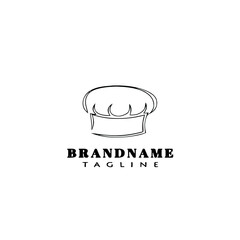 chef hat logo cartoon design icon flat black isolated vector illustration