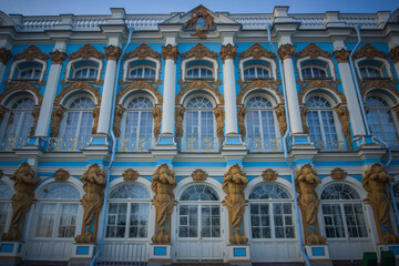 Facade of the Catherine Palace in St. Petersburg