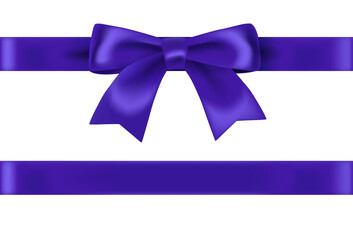 Violet ribbons set. Realistic vector illustration