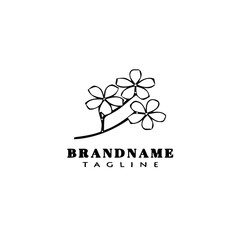 Fototapeta premium shape flower logo cartoon icon design template black isolated vector illustration