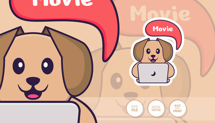 Fototapeta premium Hand drawn illustration of Cute dog. Cartoon character concept - Stickers