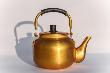 	
Copper desert tea pot, antique metal teapot isolated on white background, antique kettle, golden teapot, metal teapot, Chinese teapot on white background, antique teapot, golden teapot, metal kettle