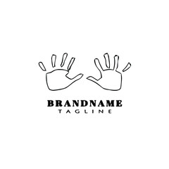 hand print logo cartoon icon design template black isolated vector illustration