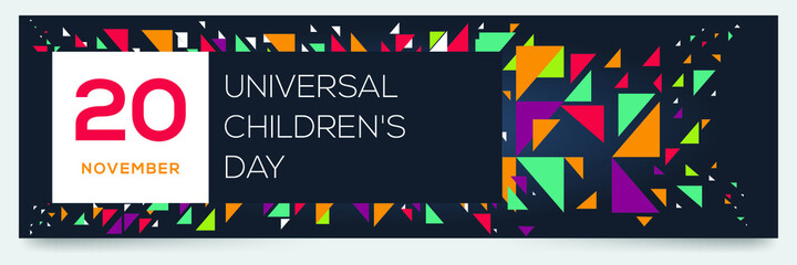 Creative design for (universal children's day), 20 November, Vector illustration.