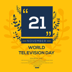 Creative design for (World Television Day), 21 November, Vector illustration.
