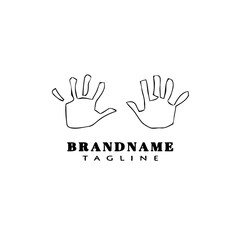 Fototapeta premium hand print logo cartoon icon design template isolated vector illustration