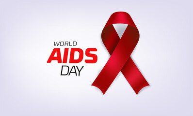World aids awareness day concept. Red silk ribbon