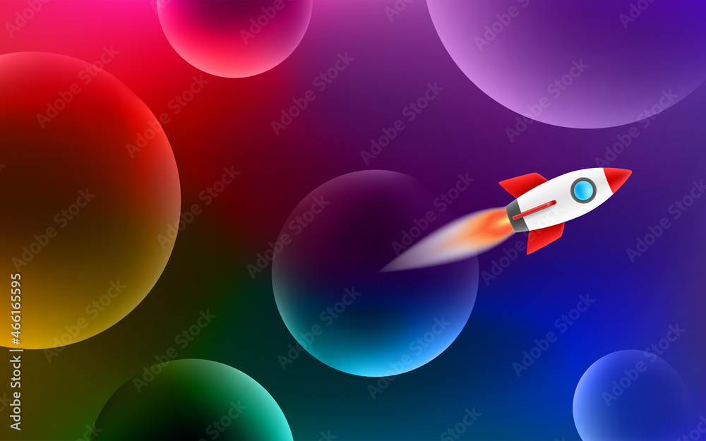 Poster abstract vector background with space sheep
