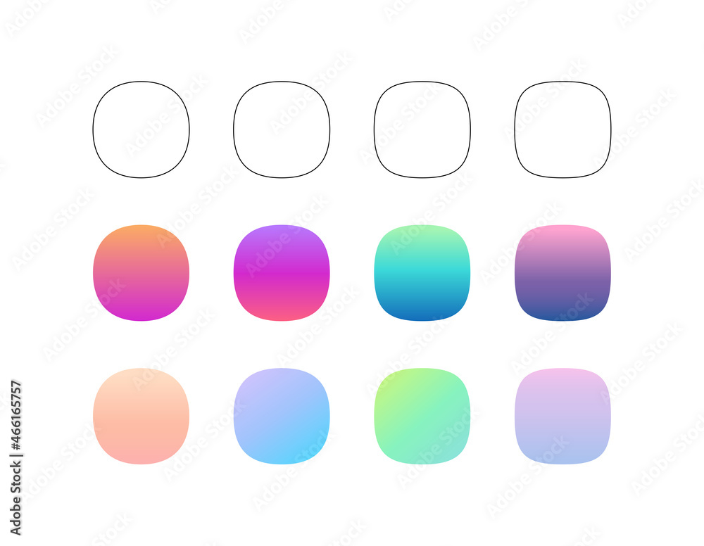 Poster super ellipse trendy shapes set isolated on white background. template for modern trendy icons