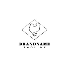 rooster logo cartoon icon design template black isolated vector