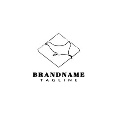 rooster logo cartoon icon template black isolated vector illustration