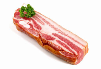 Smoked Bacon on white Background - Isolated