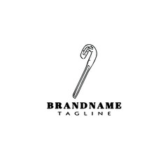 walk stick logo cartoon icon design template illustration