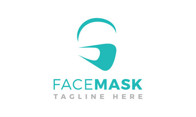 Abstract Facial Mask Logo Design Vector Icon Illustrations.