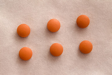 medicines, tablets, round, brown, textured background, geometry, composition, medicines, health,...