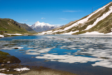 landscape mountain between Ceresole Reale and the Nivolet hill around serrù lake, Agnel lake, Nivolet lake in Piedmont in Italy