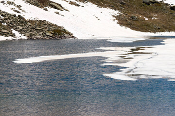 landscape mountain between Ceresole Reale and the Nivolet hill around serrù lake, Agnel lake, Nivolet lake in Piedmont in Italy