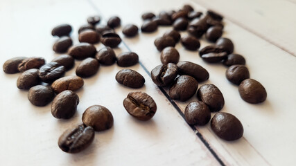 Brown arabica coffee beans, coffee beans background