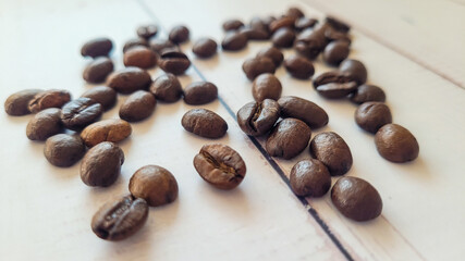 Brown arabica coffee beans, coffee beans background