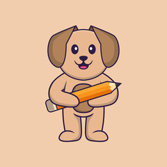 Cute dog cartoon character vector illustration.